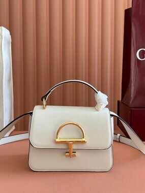 Gucci Women White Leather Small Gucci Siena Handbag